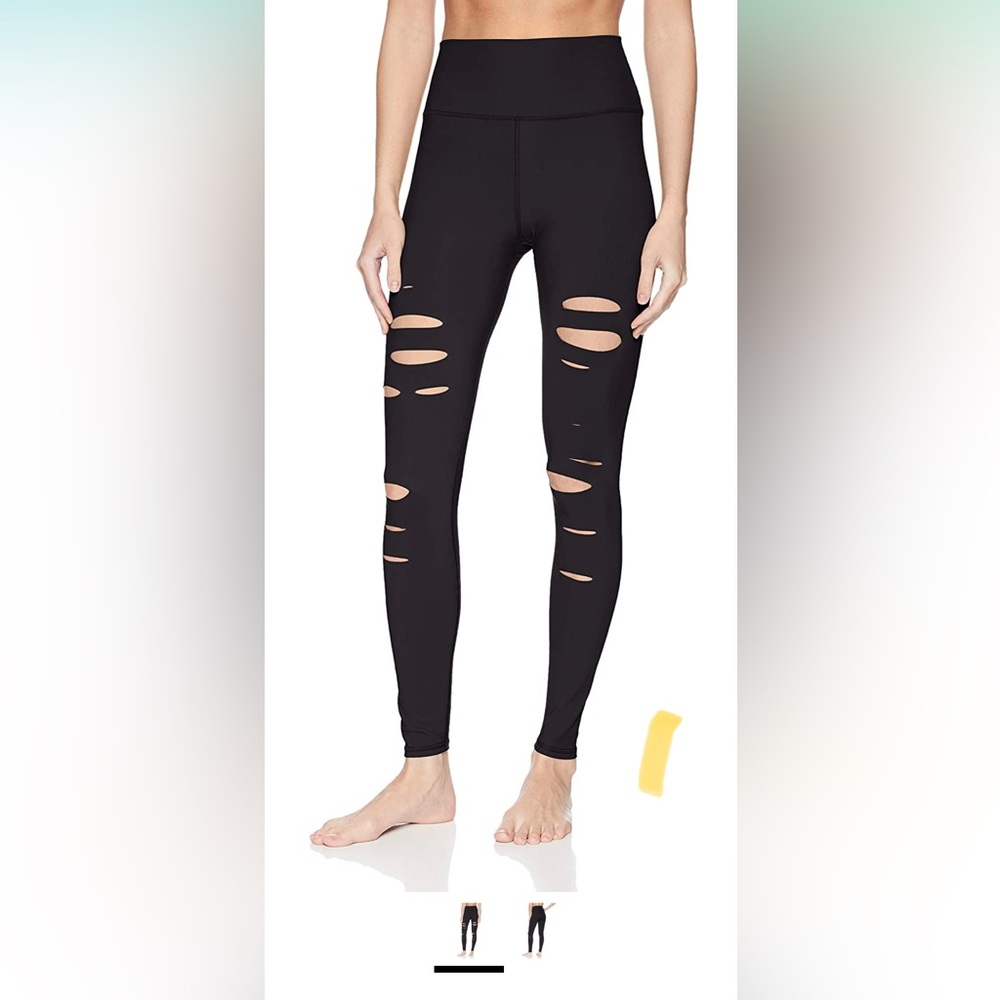 Alo Yoga Women's High Waisted Ripped Warrior Legging XS